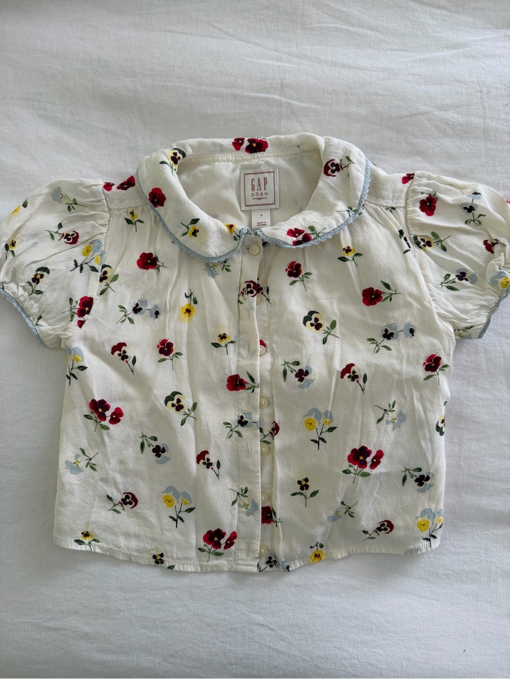 Cream DÔEN Floral Blouse (Kids) - Size S